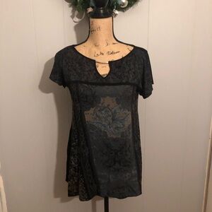 Elegant Black Lace Women Top